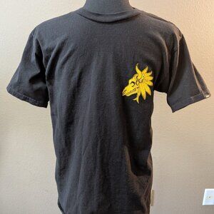 VANS Classic Fit Graphic Tee - Yellow Skull & Feathers - Black - Size SMALL